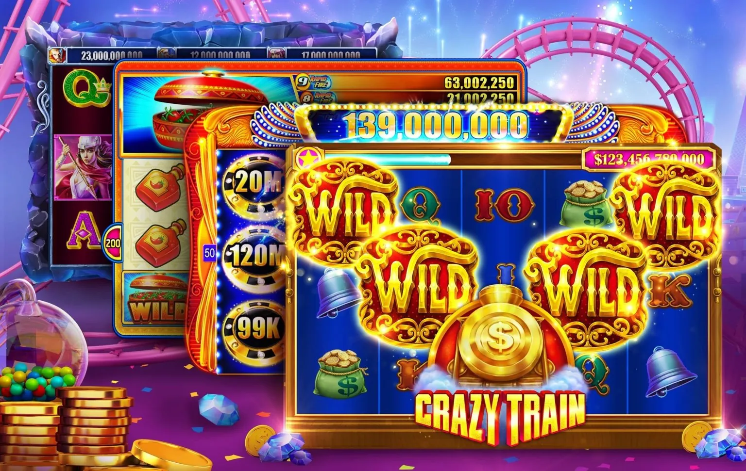Hình ảnh tổng quan giao diện các trò chơi Slot Game đa dạng tại ko66, thể hiện sự phong phú về chủ đề và đồ họa, thu hút người chơi cá cược trực tuyến. Kích thước 800x600.